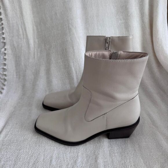 Matisse Ezra Boot Bone Leather Square Toe Girly Bohemian Western 8 - Picture 1 of 8
